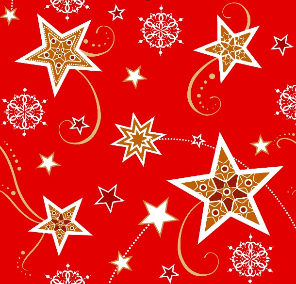 Салфетки праздничные трехслойные Звёзды на красном