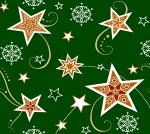 Салфетки праздничные двухслойные Звёзды на зеленом