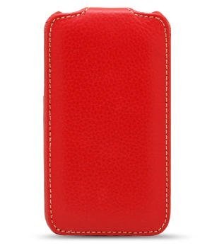 Чехол-флип  кожаный для HTC Incredible S  красный