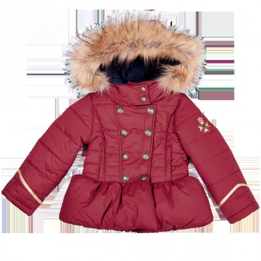 Д608 Куртка для девочки, цвет бордовый