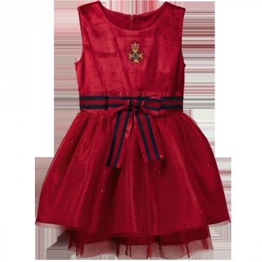 Д652 Платье без рукавов для девочки, красное