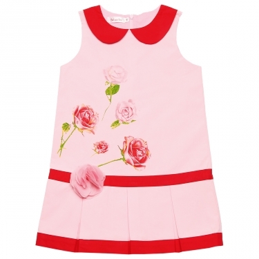 Платье для девочки, без рукава с принтом, цвет розовый
