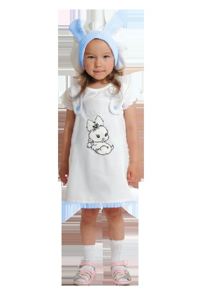 Детский карнавальный костюм Зайка бело-голубая