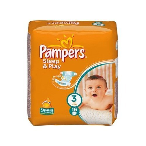 Подгузники Pampers Sleep and Play Стандарт 3 4-9 кг 16 шт