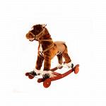Качалка-игрушка Lider Kids &quot;Лошадка&quot;, (Т-КОРИЧ),(2шт/к.),озвуч.,шевел.ртом,с колес.,выс.посадки 52см