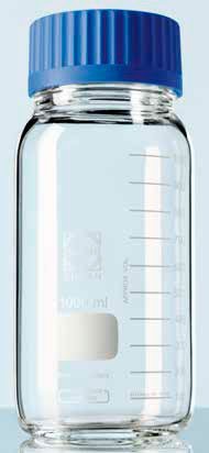 Бутыль DURAN Group 1000 мл, GLS80, широкогорлая, с защитным покрытием PU, с крышкой и сливным кольцом, бесцветное стекло Артикул 1160163