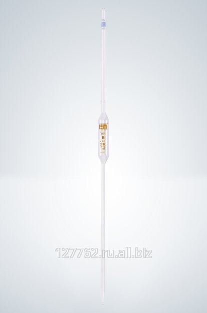 Пипетка волюметрическая Hirschmann 0,5 мл с одной меткой, светлое стекло, коричневая градуировка Артикул 1300129