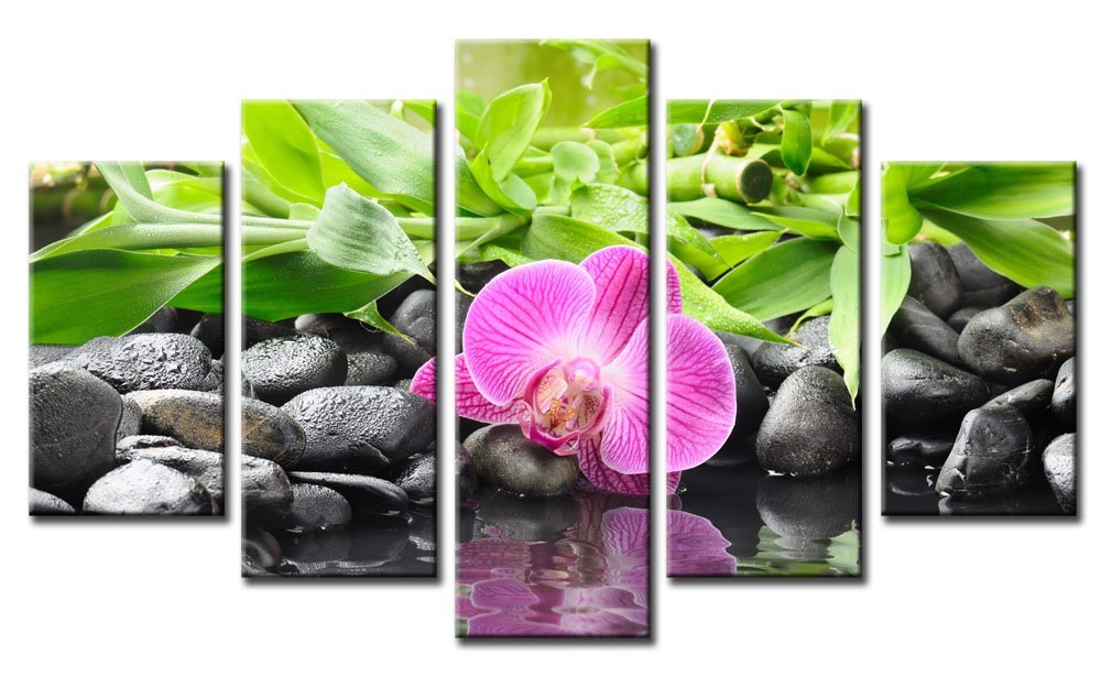 Модульная картина «Орхидея на камнях» 125х75 см