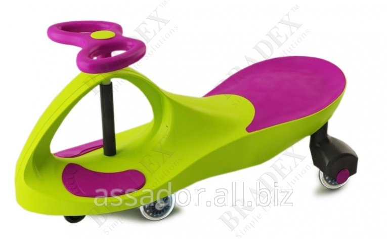 машинка детская с полиуретановыми колесами, салатово-фиолетовая «бибикар»