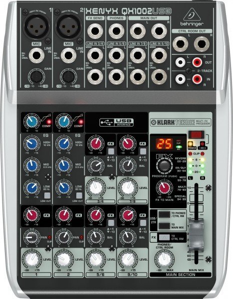 Компактный микшерный пульт BEHRINGER XENYX QX1002USB