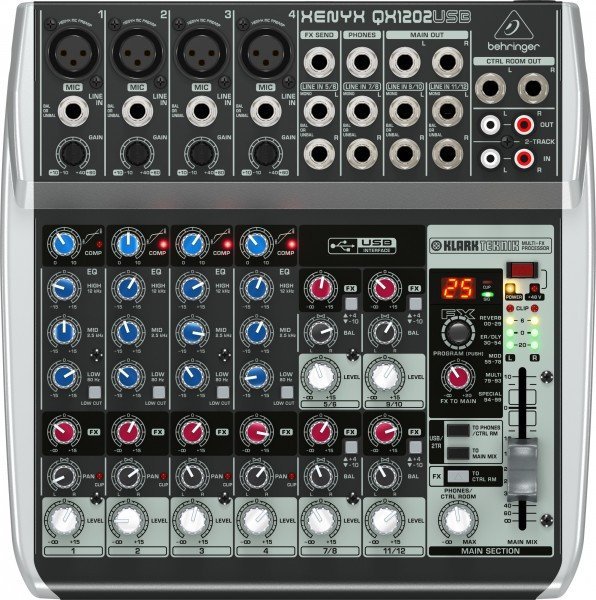 Микшерный пульт BEHRINGER XENYX QX1202USB с процессором эффектов Klark Teknik Микшерный пульт BEHRINGER XENYX QX1202USB с процессором эффектов Klark Teknik
