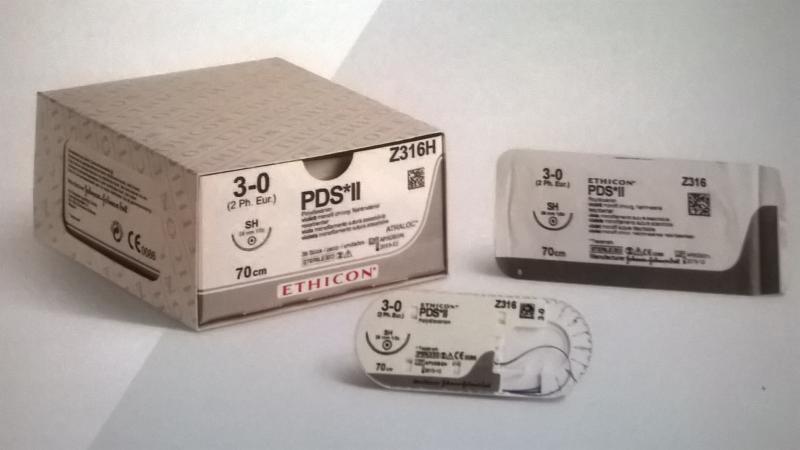 Материал шовный  ПДС II 4/0, 90 см, фиолет.  , код PFF2992E игла Кол. 26 мм х 2, 1/2 упаковка 24 ,фирма Ethicon