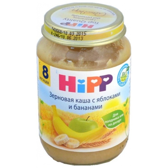 Каша HIPP зерновая с яблоками и бананами с 8 мес. 190 г