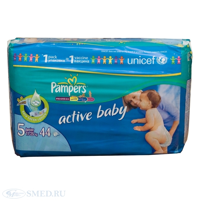 Подгузники PAMPERS ACTIVE BABY Юниор 11-18 кг уп.44