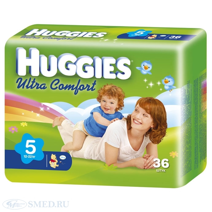 Подгузники HUGGIES ULTRA COMFORT р.5 12-22 кг уп.36