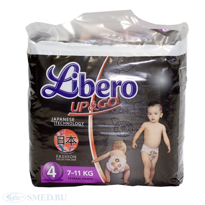 Подгузники ЛИБЕРО АП ЭНД ГОУ LIBERO UP&GO трусы р.Макси 7-11 кг уп.18