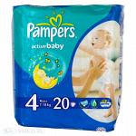 Подгузники PAMPERS ACTIVE BABY Экстра Драй р.Макси 7-14 кг уп.20