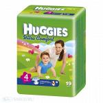 Подгузники HUGGIES ULTRA COMFORT р.4 8-14 кг уп.19