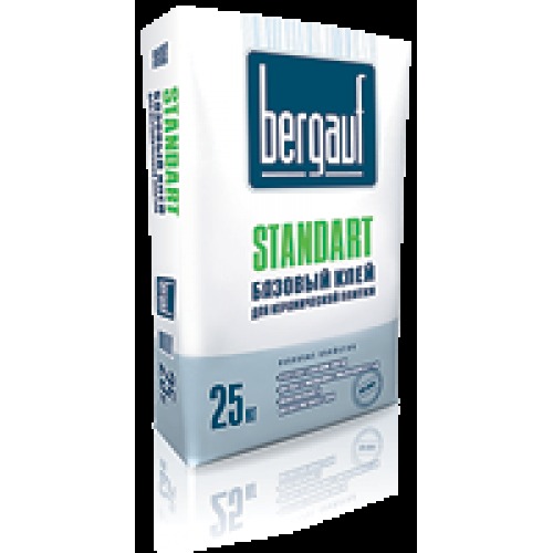 Базовый клей для керамической плитки Standart - 25 кг Bergauf