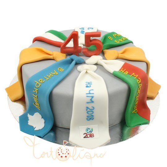 Праздничный торт на день рождения с галстуками №780