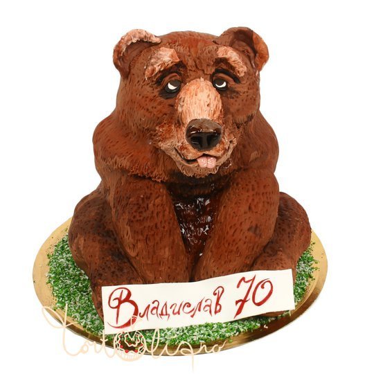 Праздничный торт в виде медведя на юбилей №885