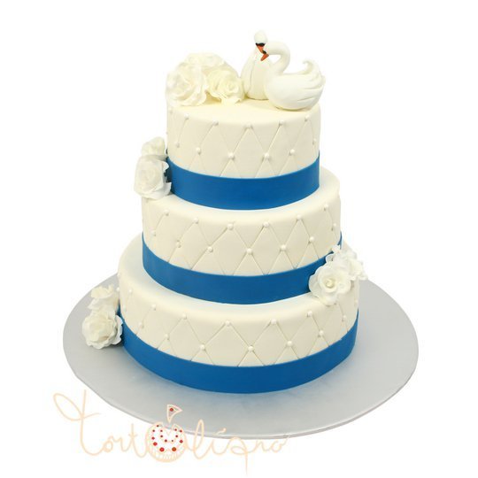 Свадебный торт два лебедя №526