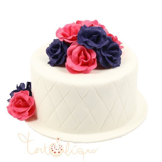 Свадебный торт яркие цветы №548
