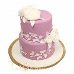Свадебный торт фиолетовый с белыми цветами №594