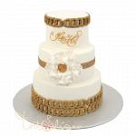 Свадебный торт с ремешками №516