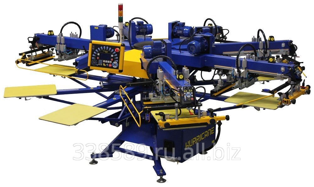 Автоматический трафаретный печатный станок карусельного типа Hurricane для печати по текстилю