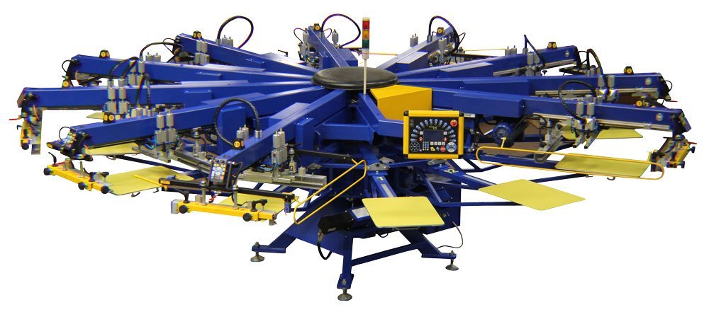 Автоматический трафаретный печатный станок карусельного типа SPECTRUM-S для печати по текстилю