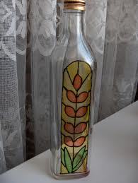 Бутылки стеклянные декорированные