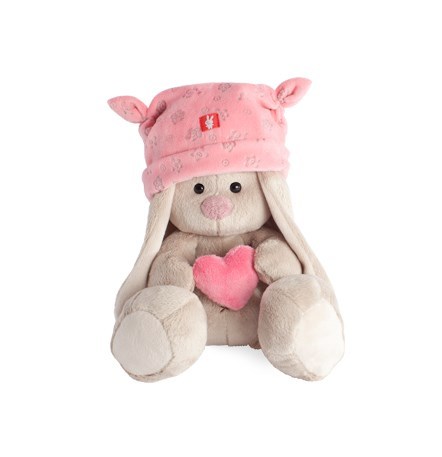 Игрушка Зайка Ми в розовой шапке с сердечком малыш Sidxt75