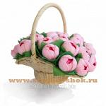 Корзинка с розовыми тюльпанами, арт. БК-07