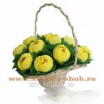 Корзинка с желтыми тюльпанами, арт. БК-11