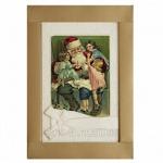 Шоколадная открытка "Дед Мороз и дети" 140мм х 100мм, арт. Отк-082УБ