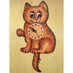 Часы - ходики настенные с маятником "Кошка". арт. 1054