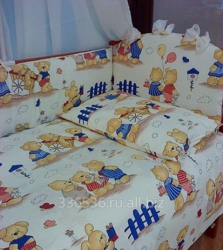 Комплект детского постельного белья  Мишки на прогулке