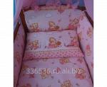 Комплект детского постельного белья ТМ «ASiK», 9 элементов, "Пчелки", розовый, арт.102
