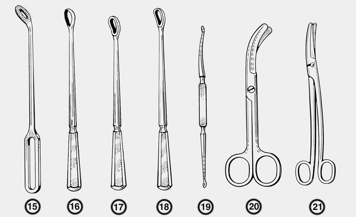 Premium Photo Gynecological sterile tools top view