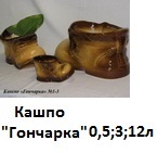 Кашпо Гончарка: 12л.-891руб., 3л.-475руб., 0,5л.-219руб.