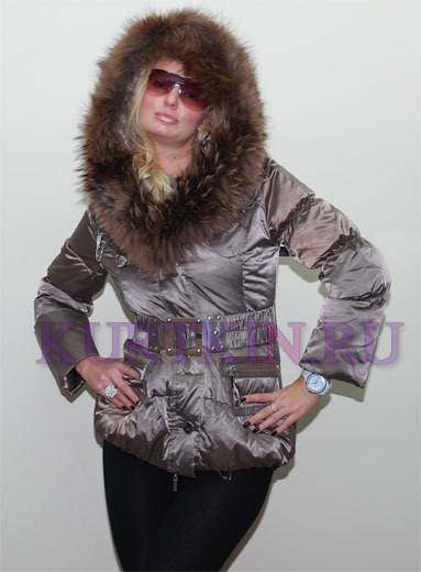 Модная женская пуховая куртка с мехом