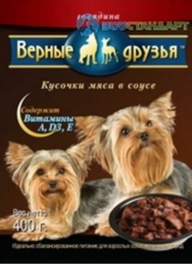 Верные друзья ПАУЧ для собак маленьких пород Говядина 100гр*21 Верные друзья ПАУЧ для собак маленьких пород Говядина 100гр*21