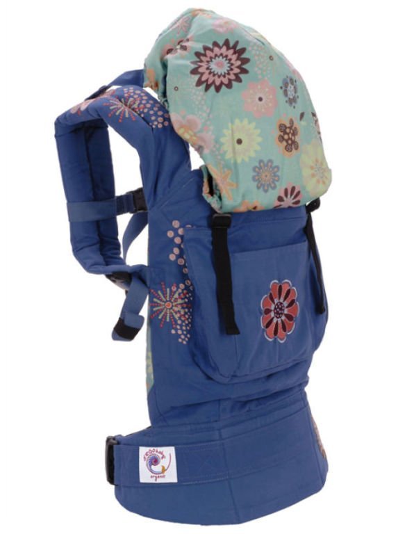 Эрго рюкзак (слинг рюкзак) голубой с вышивкой