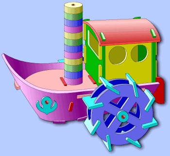Конструктор-головоломка объемный  Модель парохода  