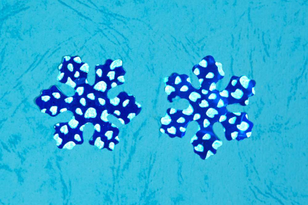 Конфетти краповое Снежинка ( d 4,5 см), цвет синий-белый