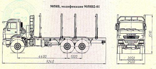 Лесовозы на базе КаМАЗ, 9058В2-01