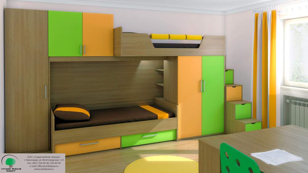 Мебель для двоих детей в одну комнату