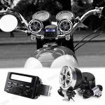 Аудиосистема MT-723 на мотоцикл (квардоцикл, скутер) линейный вход, радио, часы, дисплей с подсветкой