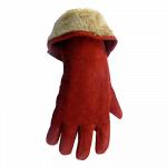 Краги спилковые пятипалые усиленные красные